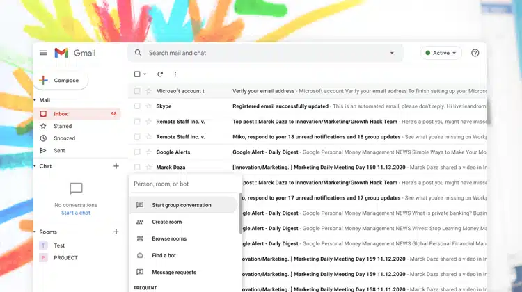 Create Chat and Rooms in the Gmail Interface1